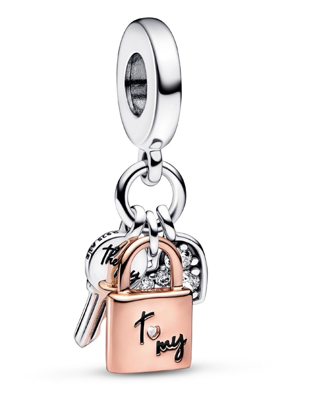 Pandora lock key charm